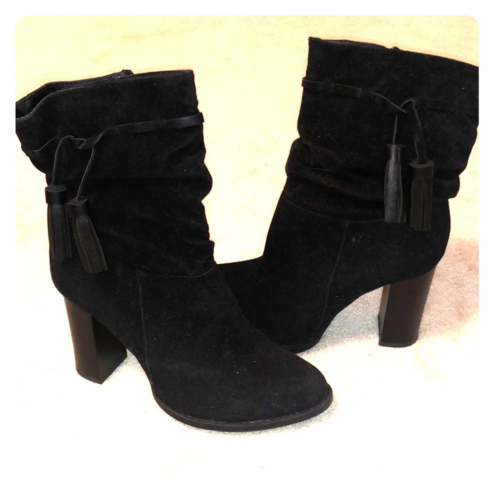 Suede heeled booties